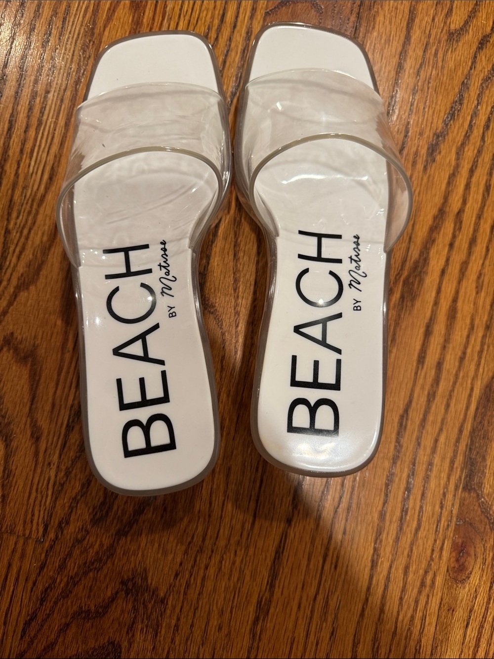 BEACH by Matisse White Clear-Strap Slide Mules